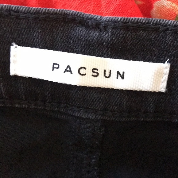 PAC SUN black denim high waisted sz US 23 shorts - Picture 5 of 7